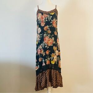 Floral Boho High Low Dress Black Pink Xhilaration Women’s Medium